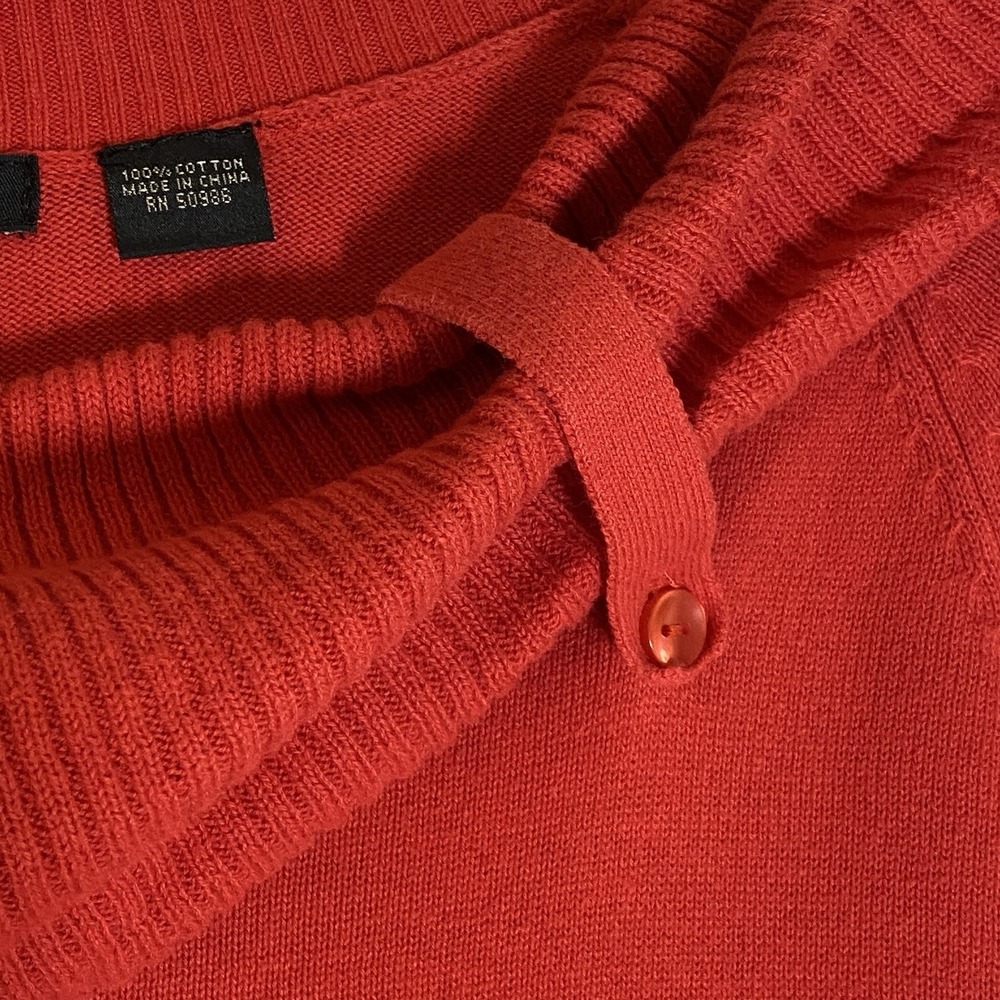 Jeanne Pierre Sweater Womens Medium Red Cowl Neck Classic Preppy Christmas Style - Picture 8 of 15